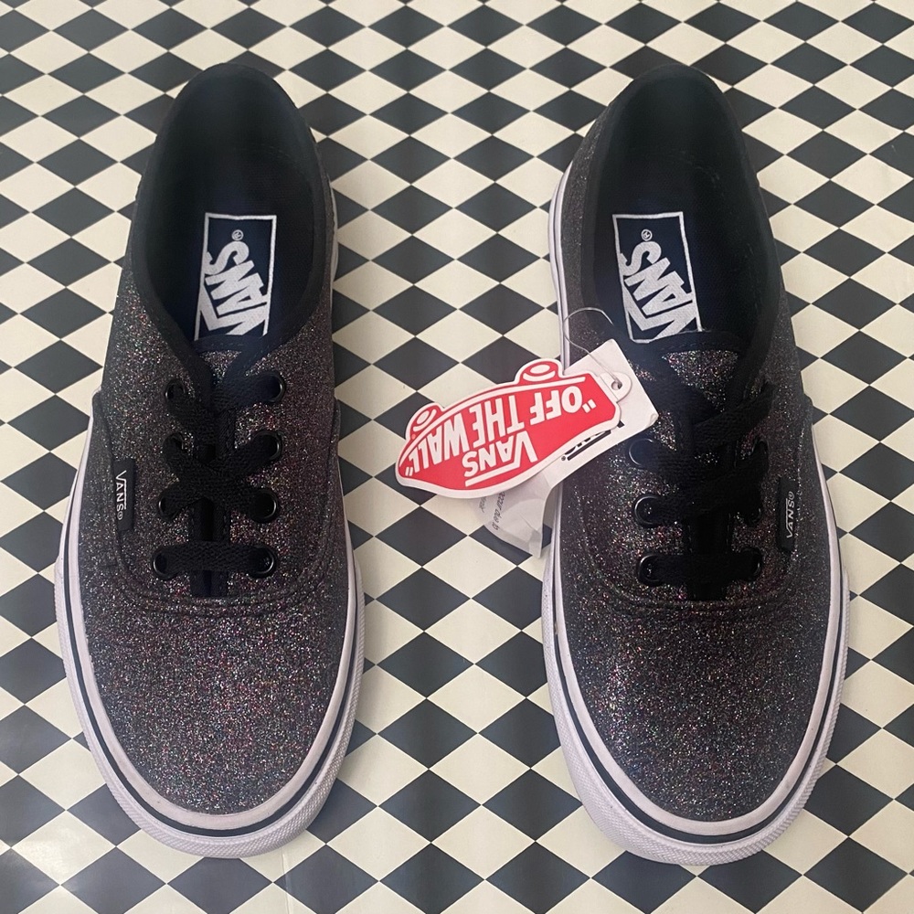 NWT Rainbow Glitter Black Vans